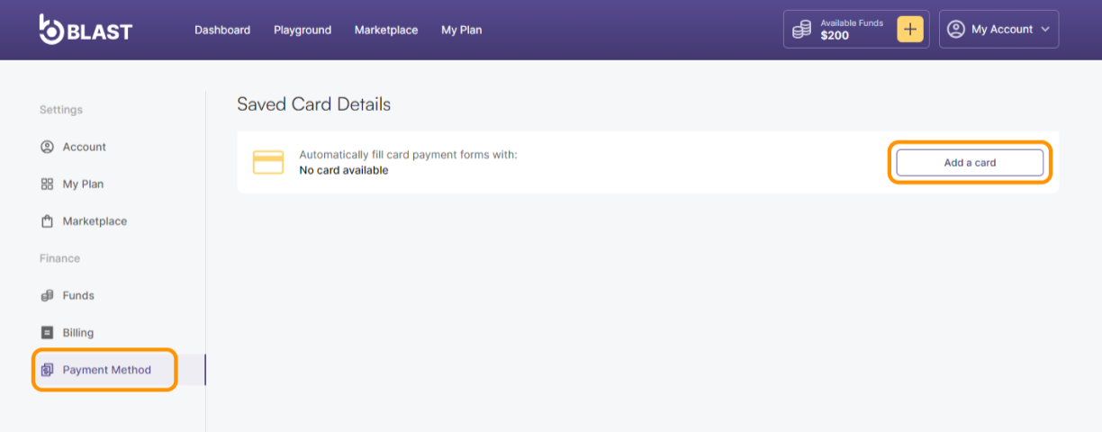 Payment Method page
